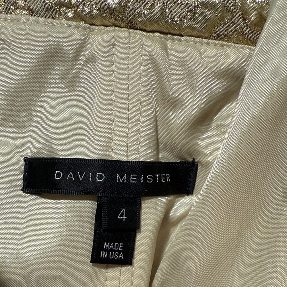 David Meister Gold Strapless Dress - Picture 2 of 8